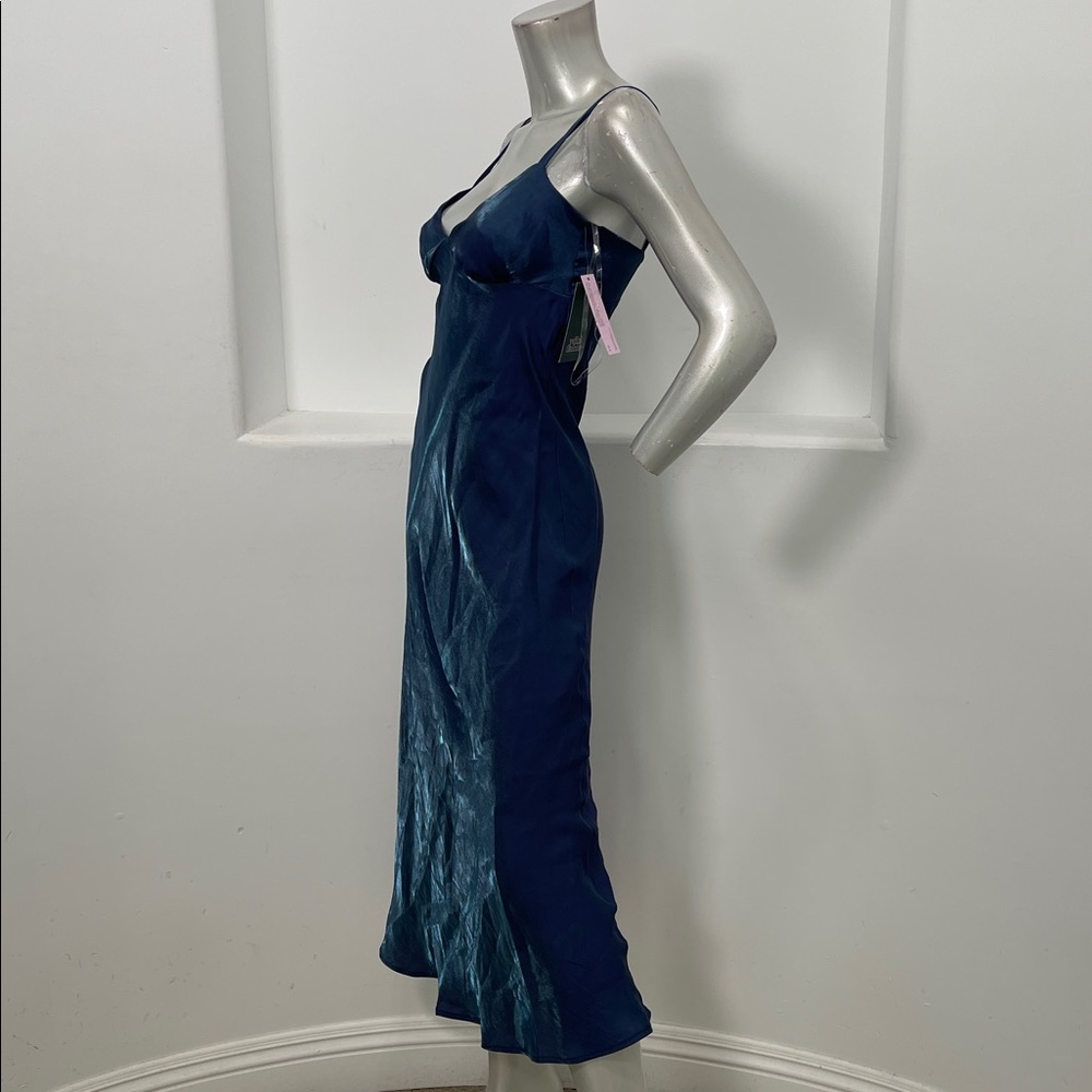 Wild Fable Responsible Iridescent Navy Blue Slip Maxi Cocktail Dress SizeVarious - Picture 5 of 6